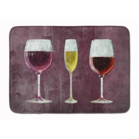 Carolines Treasures Three Glasses of Wine Purple Machine Washable Memory Foam Mat SB3073RUG